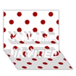 Polka Dots - Dark Candy Apple Red on White YOU ARE INVITED 3D Greeting Card (7x5)