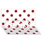 Polka Dots - Dark Candy Apple Red on White SORRY 3D Greeting Card (8x4)