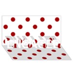 Polka Dots - Dark Candy Apple Red on White ENGAGED 3D Greeting Card (8x4)