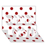 Polka Dots - Dark Candy Apple Red on White THANK YOU 3D Greeting Card (7x5)