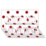 Polka Dots - Dark Candy Apple Red on White Congrats Graduate 3D Greeting Card (8x4)
