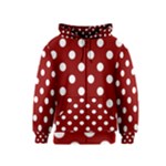 Polka Dots - White on Dark Red Kid s Zipper Hoodie