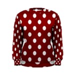 Polka Dots - White on Dark Red Women s Sweatshirt