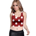 Polka Dots - White on Dark Red Racer Back Crop Top