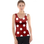Polka Dots - White on Dark Red Tank Top