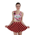 Polka Dots - White on Dark Red Mini Skirt