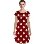 Polka Dots - White on Dark Red Cap Sleeve Nightdress