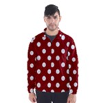 Polka Dots - White on Dark Red Wind Breaker (Men)