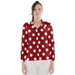 Polka Dots - White on Dark Red Wind Breaker (Women)