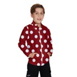 Polka Dots - White on Dark Red Wind Breaker (Kids)