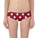 Polka Dots - White on Dark Red Classic Bikini Bottoms