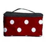 Polka Dots - White on Dark Red Cosmetic Storage Case
