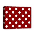 Polka Dots - White on Dark Red Deluxe Canvas 14  x 11  (Stretched)