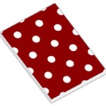 Polka Dots - White on Dark Red Large Memo Pads