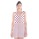 Polka Dots - Dark Red on White Scoop Neck Skater Dress