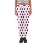 Polka Dots - Dark Red on White Women s Jogger Sweatpants