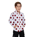 Polka Dots - Dark Red on White Wind Breaker (Kids)