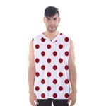 Polka Dots - Dark Red on White Men s Basketball Tank Top