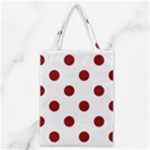 Polka Dots - Dark Red on White Classic Tote Bag