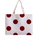 Polka Dots - Dark Red on White Zipper Mini Tote Bag