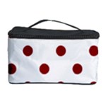 Polka Dots - Dark Red on White Cosmetic Storage Case