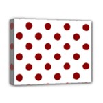 Polka Dots - Dark Red on White Deluxe Canvas 14  x 11  (Stretched)