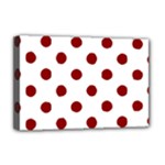 Polka Dots - Dark Red on White Deluxe Canvas 18  x 12  (Stretched)