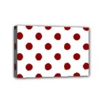 Polka Dots - Dark Red on White Mini Canvas 6  x 4  (Stretched)