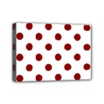 Polka Dots - Dark Red on White Mini Canvas 7  x 5  (Stretched)