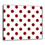 Polka Dots - Dark Red on White Canvas 24  x 20  (Stretched)