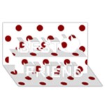 Polka Dots - Dark Red on White Best Friends 3D Greeting Card (8x4)
