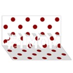 Polka Dots - Dark Red on White #1 MOM 3D Greeting Cards (8x4)
