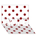 Polka Dots - Dark Red on White HOPE 3D Greeting Card (7x5)