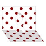 Polka Dots - Dark Red on White Ribbon 3D Greeting Card (7x5)