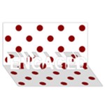 Polka Dots - Dark Red on White ENGAGED 3D Greeting Card (8x4)