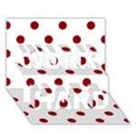 Polka Dots - Dark Red on White WORK HARD 3D Greeting Card (7x5)