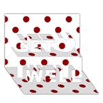 Polka Dots - Dark Red on White Get Well 3D Greeting Card (7x5)