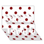 Polka Dots - Dark Red on White You Rock 3D Greeting Card (7x5)