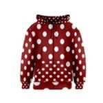 Polka Dots - White on Maroon Red Kid s Zipper Hoodie