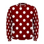 Polka Dots - White on Maroon Red Men s Sweatshirt
