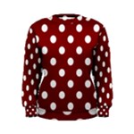 Polka Dots - White on Maroon Red Women s Sweatshirt