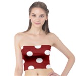 Polka Dots - White on Maroon Red Tube Top