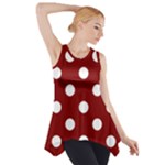 Polka Dots - White on Maroon Red Side Drop Tank Tunic