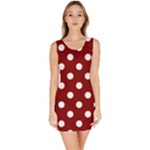 Polka Dots - White on Maroon Red Bodycon Dress