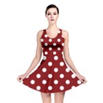 Polka Dots - White on Maroon Red Reversible Skater Dress