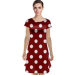 Polka Dots - White on Maroon Red Cap Sleeve Nightdress