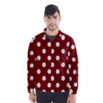 Polka Dots - White on Maroon Red Wind Breaker (Men)