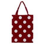 Polka Dots - White on Maroon Red Classic Tote Bag