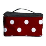 Polka Dots - White on Maroon Red Cosmetic Storage Case