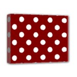 Polka Dots - White on Maroon Red Deluxe Canvas 14  x 11  (Stretched)